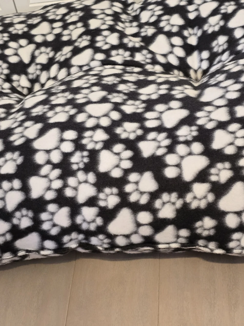 Paw Print Pet Bed New Large 30x26 Inch Fleece Handmade Washable